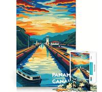 Sunset at Panama Canal Jigsaw for Teenagers 1000 Pieces Logic Play Indoor Fun Accurate Edge Art Collection Piece 50x75cm