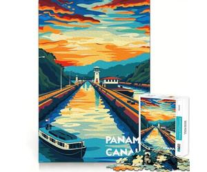 Sunset at Panama Canal Jigsaw for Teenagers 1000 Pieces Logic Play Indoor Fun Accurate Edge Art Collection Piece 50x75cm