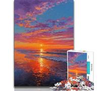 Sunset at Sea Puzzles for Adults And Teenagers,Challenging To Complete But Fun And Humorous Educational Game for Birthday (38x26cm)