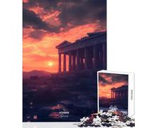 Sunset at The Acropolis Athens Greece Jigsaw for Adults1000 Pieces Great Gifts for Games Hand Speed Race AntiStress Toys for And from 14 Years And over (38x52cm)