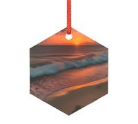 Sunset at The Beach Christmas Married Ornament, Modern Acrylic Alternative to Versatile Christmas Ornaments