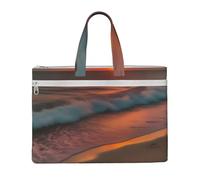 Sunset At The Beach Print Canvas Tote File Bag For Documents Books Office Supplies Business Accessory