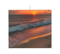 Sunset at The Beach Print Drying Mat Absorbent Kitchen Counter Heat Resistant Reusable Quick Dry Utensil Pad
