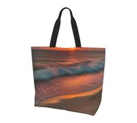 Sunset at The Beach Print Large Capacity Shoulder Bag Crossbody Handbag Daily Use Office Travel Shopping