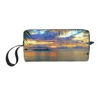 Sunset at The Beach Print Simple Organizer Pouch, Lightweight Travel Bag, Foam Padded Cosmetic Case