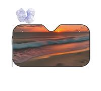 Sunset at The Beach Print Sun Shade Windshield Fashion Foldable Car Front Window Sunshades for Most Sedan SUV