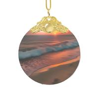 Sunset At The Beach Xmas Home Decorations Ornaments, Hanging Christmas Tree Gift Pendant For Holiday Cheer