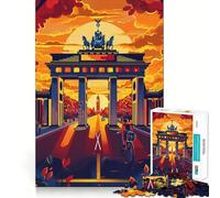 Sunset at The Berlin Gate 1000 Pieces Jigsaw Puzzles for Adults Recall Upgrade Stress Relief Tight Cut Santa Wish Pick 38x26cm