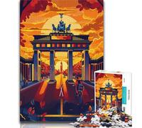 Sunset at The Berlin Gate Puzzles for Teenagers Teens 1000pc Puzzle,Family Game Stress Reliever Difficult Challenge Secret Santa Gifts 38x26cm