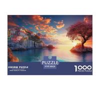 Sunset at The Harbor 1000 Piece Jigsaw Puzzle For Adults Educational Games Stress Relief Puzzle Cultivate The Spirit of Teamwork for Men, Women, Elders, Seniors 38x26cm/1000pcs