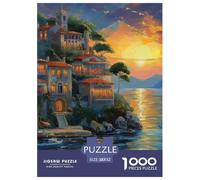 Sunset at The Harbor 1000 Piece Jigsaw Puzzle for Adults Natural Scenery with Extra Fun Challenges Colourful Creativity Gift Giving Recycled 52x38cm/1000pcs