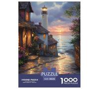 Sunset at The Harbor 1000 Piece Jigsaw Puzzles for Adults And Kids with Extra Fun Challenges Home Decors Family Puzzle Game Birthday Gifts 38x26cm/1000pcs