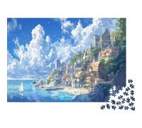 Sunset at The Harbor 1000 Piece Jigsaw Puzzles for Adults Jigsaws Challenging Game Family Challenging Educational Games Home Decoration for Adults And Kids Age 12 Years Up 1000pcs (75x50cm)