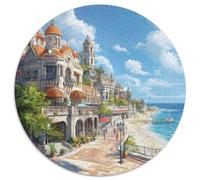 Sunset at The Harbor 1000 Pieces Animation Jigsaw Puzzles Challenging & Brainteasing Beautiful Decoration for Adults And Kids 1000pcs (67.5x67.5cm)
