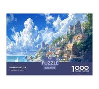 Sunset at The Harbor 1000 Pieces Portable Jigsaw Puzzle for Adults Quirky, Abstract Design, Fun Details, Educational, Challenging 70x50cm/1000pcs