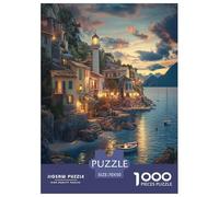 Sunset at The Harbor Jigsaw Puzzles for Adults Difficult Challenges 1000 Pieces Difficult Hard Jigsaw Puzzles for Man And Woman with Letters on Back 70x50cm/1000pcs