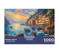 Sunset at The Harbor Jigsaw Puzzles Puzzles for Adults Kids. 1000 Piece Great Gifts Challenge Toy Educational Game Home Decoration for Adults& Kids Age 14 Years Up 38x26cm/1000pcs