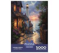 Sunset at The Harbor Jigsaw Puzzles Puzzles for Adults Kids. 1000 Pieces Great Gifts Challenge Toy Educational Games Home Decoration for Adults& Kids Age 14 Years Up 70x50cm/1000pcs