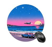 Sunset at The Seaside Mouse Pad Round Laptop Mouse Mat Cute Computer Mousepad Keyboard Pad Non-Slip Desk Pads for Gaming Office Work Home