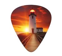 Sunset at the seaside Print Guitar Picks 12-Pack - Assorted Thickness Picks (0.46mm, 0.71mm, 0.96mm) with Storage Box & Assorted Unique Design for Acoustic, Electric, Bass, and Ukulele Players