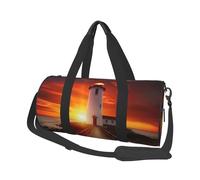 Sunset at The Seaside Printed Sports Gym Bag with Wet Pocket & Shoes Compartment, Travel Duffel Bag for Men Women