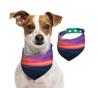 Sunset Aurora Cotton Dog Bandanas - Washable Cotton Handkerchief Scarf Triangle Bandana for Small Medium Large Dog,Cat, Black