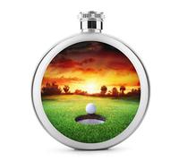 Sunset Ball In Hole - Golfing Hip Flask 5 Oz Leak-proof Liquor Flask Stainless Steel Wine Bottle for Wedding Party Gifts