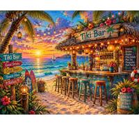 Sunset Bar 35 Piece Jigsaw Puzzle for Adults, Premium Gift | Tight interlocking pieces with durable cardboard and sharp printing, ideal for puzzle fans. Size: 4 X 6in (10 X 15cm)