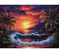 Sunset Beach(2) Puzzle - 1500 Piece Jigsaw Puzzles for Adults - The Back Features Printed Letter Guides - The Pieces fit Together Snugly - Wooden Puzzles for Adults - Gifts Man 34.3 X 22.4 Inch s7h-70