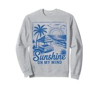 Sunset Beach Bar Palm Tree "Sunshine on My Mind" Retro Surf Sweatshirt