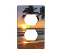 Sunset Beach Decorative Switch Plate Cover-Unbreakable Polycarbonate Wall Plate for Home Office, 1 Gang with Screws