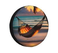 Sunset beach hammock 16 inch Tire Cover-Waterproof Spare Tyre Protector