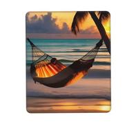 Sunset Beach Hammock Anti-wear Stitching, Textured Waterproof Computer Mouse pad with Anti-Slip Rubber Base, Suitable for laptops, Office and Home Gaming Mouse Pads. 7.9 x 9.5 in