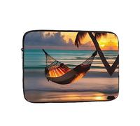 Sunset Beach Hammock Laptop Sleeve, 15 inch Laptop Bag, Suitable for Business Casual or School Laptop Carrying Bag