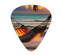 Sunset Beach Hammock Multi-Thickness Guitar Pick Set 12 Pieces Clear Tone Comfortable Feel Strong Wear Resistance And Toughness Comes With Transparent Box