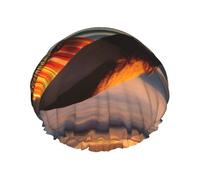 Sunset beach hammock Women's shower cap, waterproof, reusable, with washable elastic cord, suitable for long hair and braids, ideal for showering.