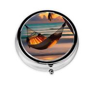 Sunset Beach Hammock3 Compartment Pillbox, A Portable Medicine Box That Holds Vitamins,#Medications, Fish Oil and Supplements.