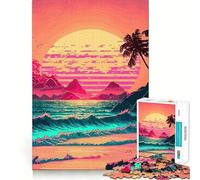 Sunset Beach Landscapes 1000 Piece Jigsaw Puzzle for Teenagers Mind Game Toy Stress Release Neat Cut Artistic Gift 38x52cm