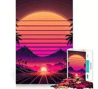 Sunset Beach Landscapes for Adults 1000 Piece Puzzle Mind Exercise Toy Gentle Leisure Design Assembly Seasonal Gift 38x26cm