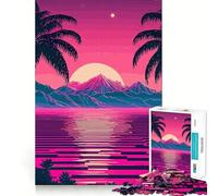 Sunset Beach Landscapes Jigsaw 1000 Pieces for Teenagers Logic Boost Toy Calming Play Premium Edge Art Collectible 38x26cm