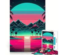 Sunset Beach Landscapes Jigsaw Puzzles for Teenagers 1000 Mind Exercise Toy Home Activity Precision Cut Wall Art Decor 38x26cm