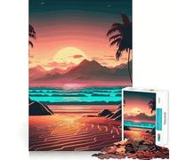 Sunset Beach Landscapes Puzzles for Adults 1000 Pieces Strengthen Memory Stress Relief Smooth Edge Heartfelt Gift 38x26cm