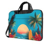 Sunset Beach Laptop Bag for 15.6 inch, Sea Palm Tree Laptop Case Sleeve with Shoulder Strap,Portable Shockproof Protective Computer Carrying Cover Briefcase for Women Men