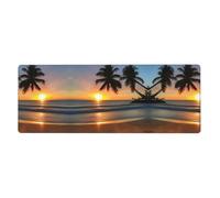 Sunset Beach Long and Large Rubber Mouse pad for Office Computers 12x31.5in