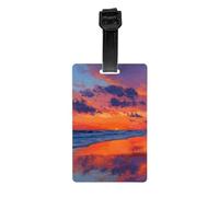 Sunset Beach Luggage Tag PVC Anti-Loss Bag Tag with Compact Light Durable Identification Sign