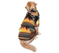 Sunset beach M Dog Hoodie Warm and lightweight suitable for pets to wear in autumn and winter