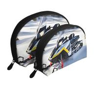 Sunset beach Moon Cosmetic Bag, Travel Makeup Pouch, Portable Waterproof Cosmetic Pouch for Girls Women., Advanced Snowmobile, One Size