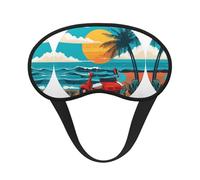 Sunset Beach Palm Tree Print Sleep Eye Mask Light Blocking Soft and Comfortable Night Eye Blinder for Women Men for Sleeping Travel Night Shift