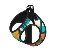 Sunset Beach Palm Tree Printing Puppy Summer Vest Harness With Reflective,Dog Accessories For Small Medium Large Dogs And Cats