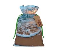 Sunset Beach Print Drawstring Pouch For Gifts,Reusable Adorable Gift Bags,Perfect For Jewelry And More